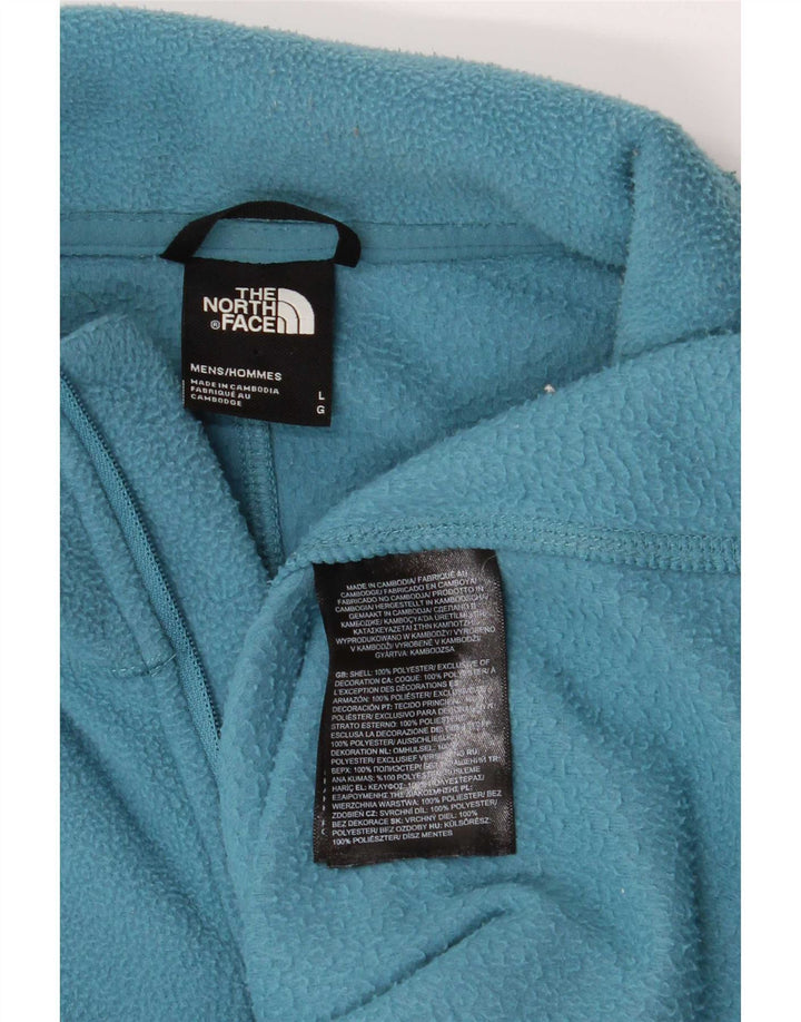 The North Face mænds lynlås hals fleece jumper stor blå polyester