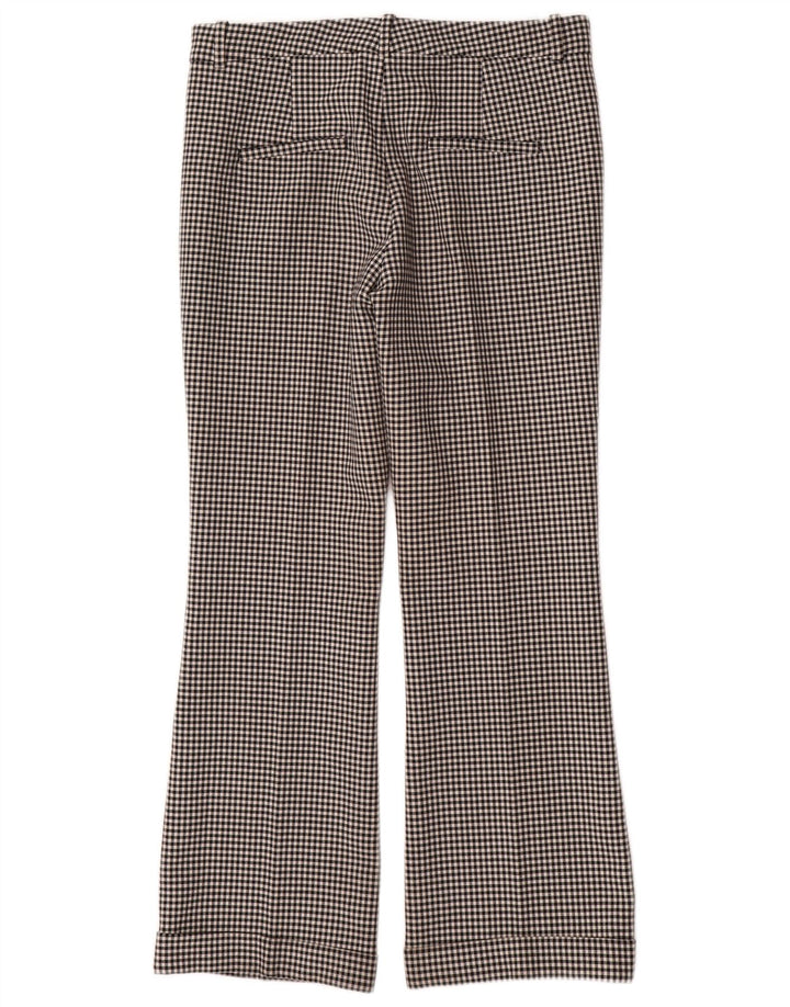 Zara Dame Bootcut Chino Bukser Medium W28 L29 Sort Gingham Polyester