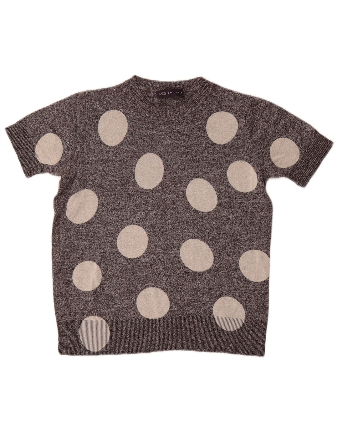 Marks & Spencer Dame sweater med rund hals DK 8 lille grå polka Dot