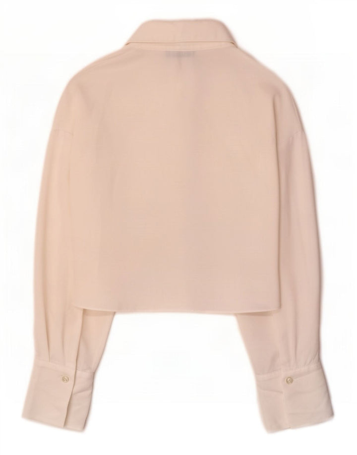 Zara Womens Crop Shirt Bluse UK 6 XS Hvid