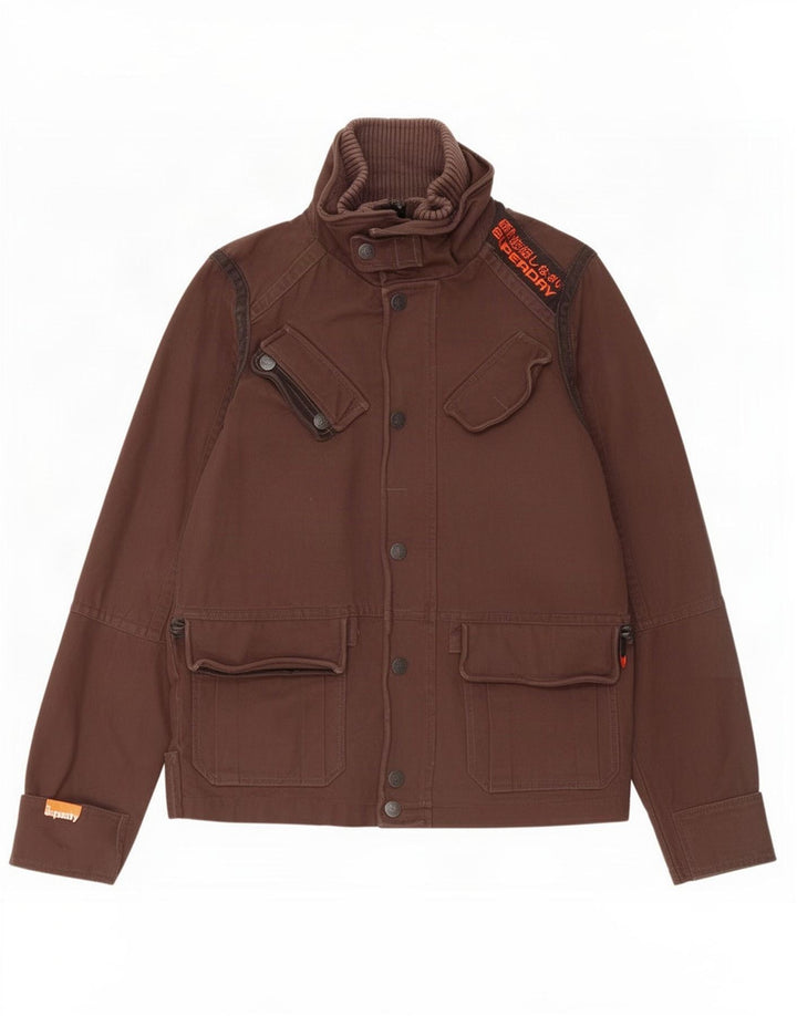 Superdry Herre Utility Jacket UK 40 Large Brown