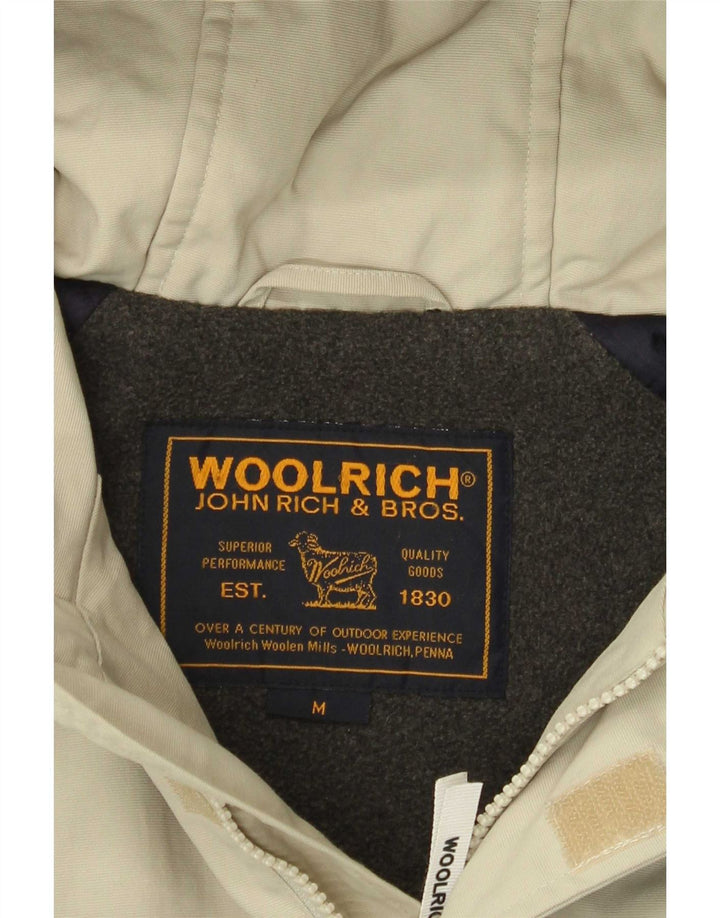 Woolrich Herre Hættejakke Anorak UK 38 Medium Khaki Colourblock