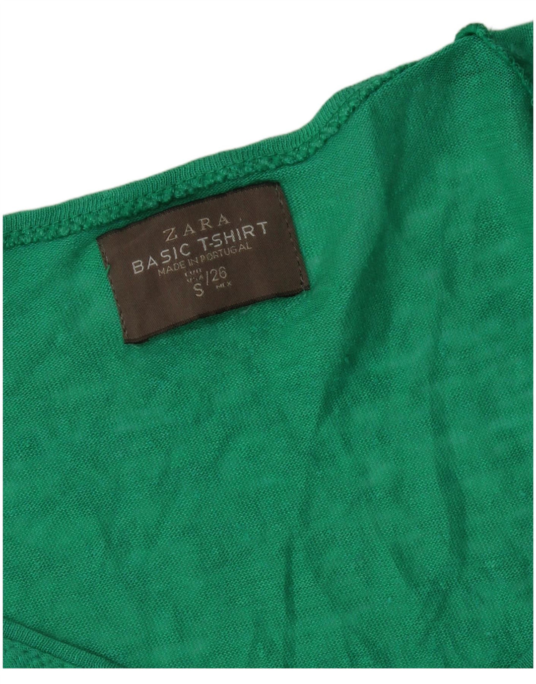 Zara Dame T-Shirt Top UK 10 Lille Grøn