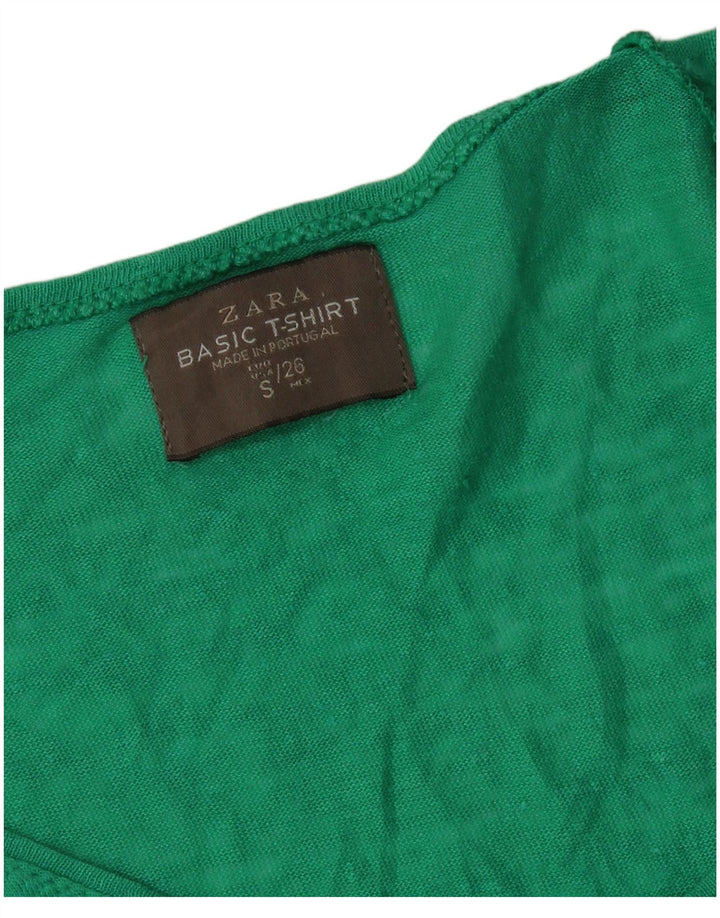 Zara Dame T-Shirt Top UK 10 Lille Grøn