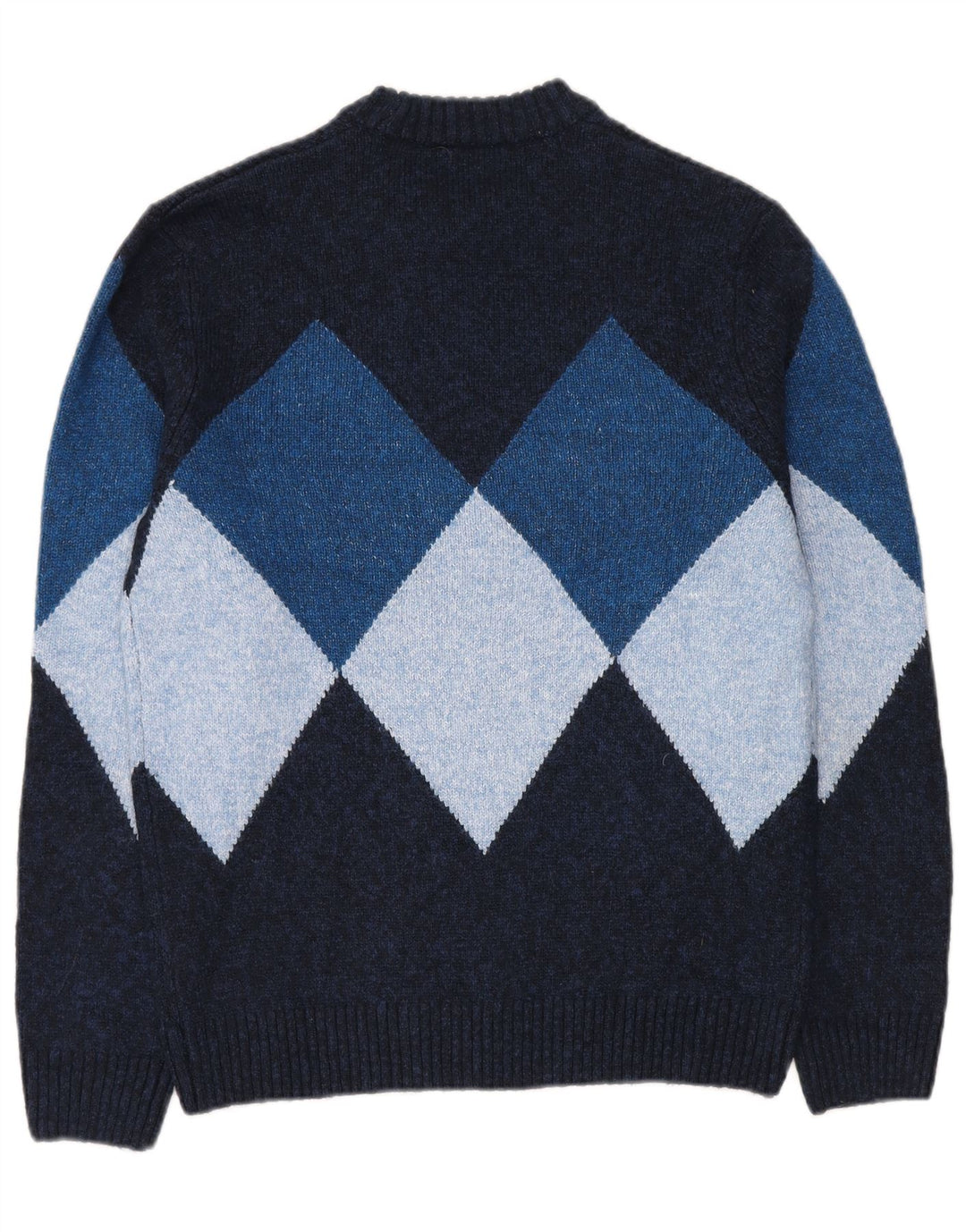 C & A Herre sweater med rund hals, lille marineblå Argyle/Diamond