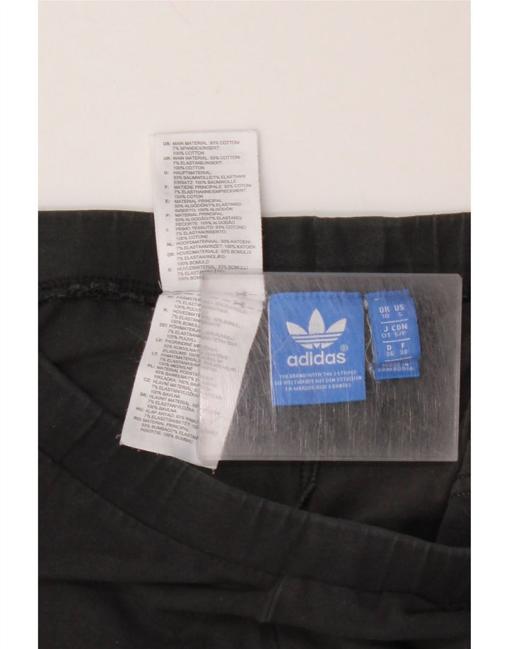 ADIDAS Grafiske Leggings til kvinder UK 10 Lille sort bomuld