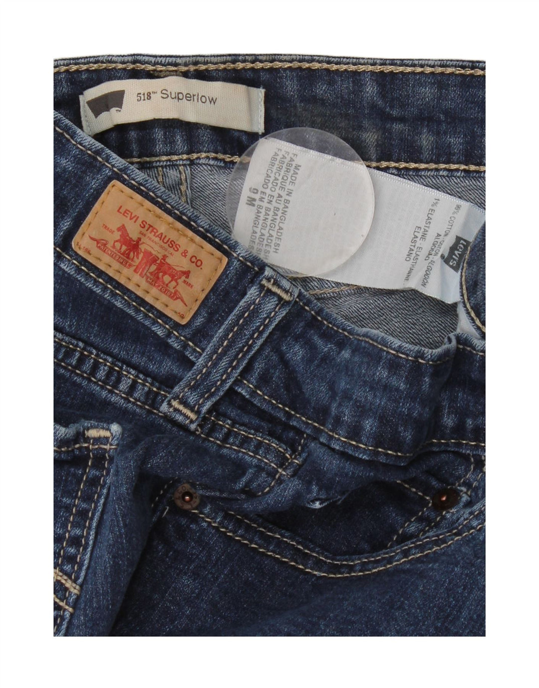 Levi's Dame 518 Super Low Bootcut Jeans US 9 Medium W30 L31 Blå Bomuld
