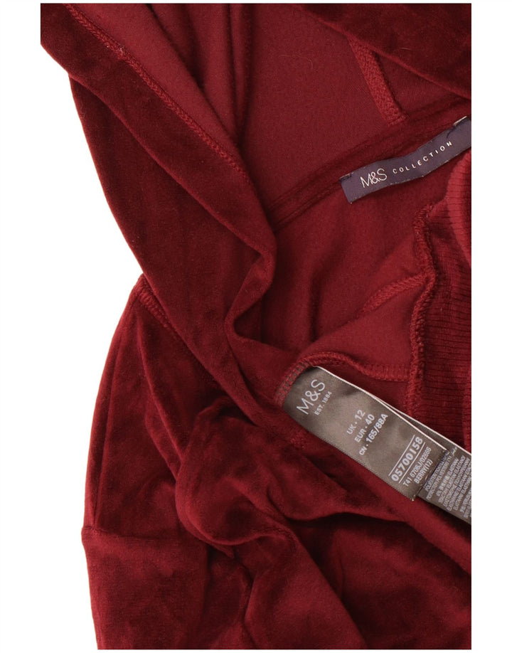 Marks & Spencer Dame Oversized hættetrøje med lynlås UK 12 Medium Burgundy