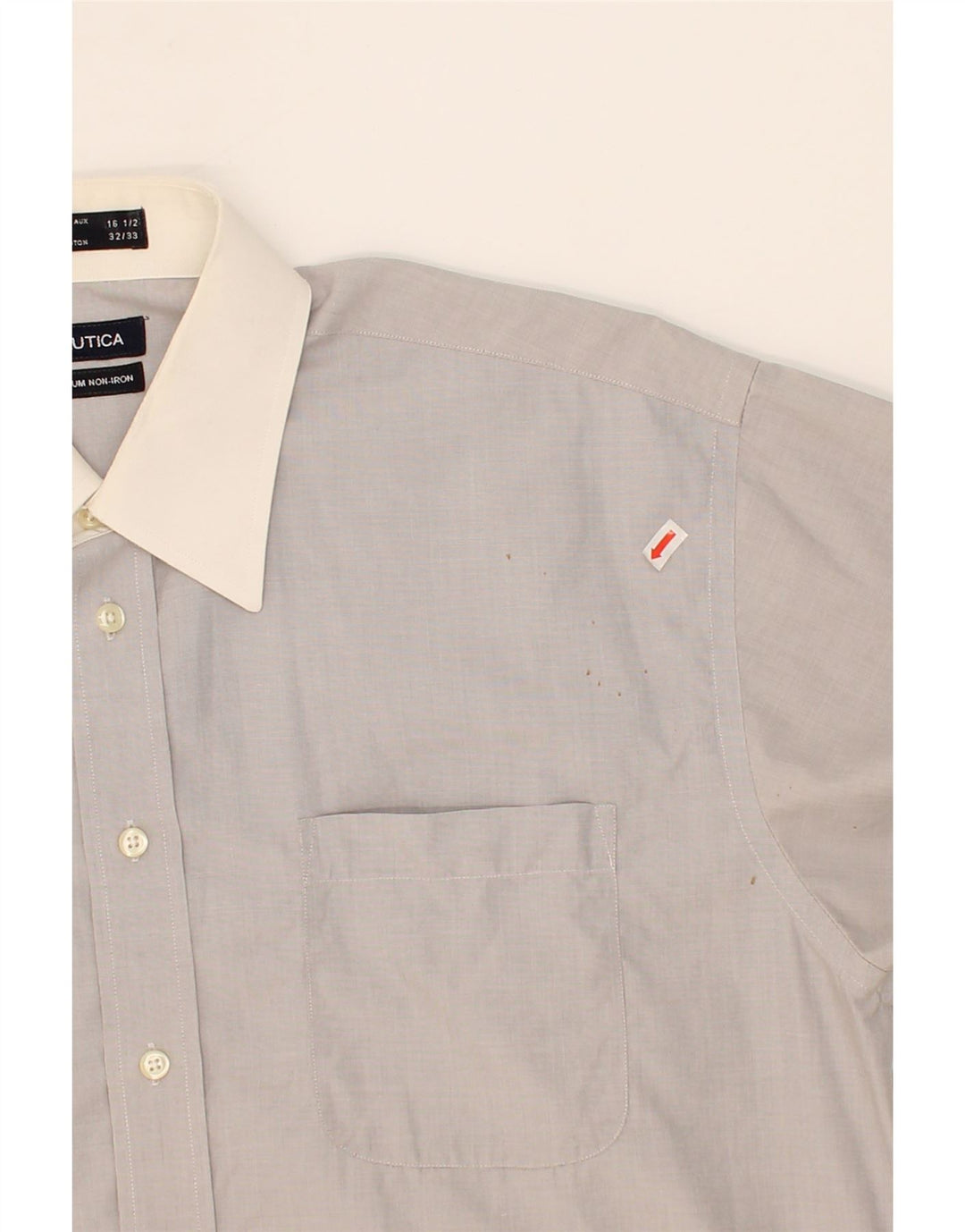 NAUTICA Mens Shirt Size 16/ 1/2 Large Grey Cotton Vintage Nautica and Second-Hand Nautica from Messina Hembry 