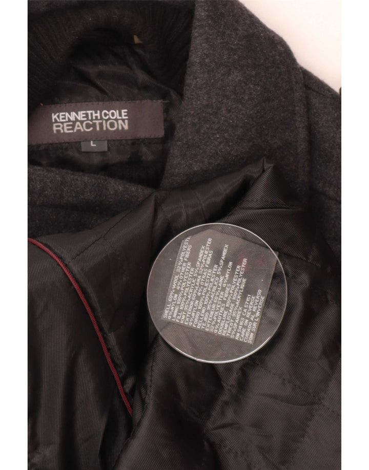 Kenneth Cole Herre Ærtefrakke UK 40 Large Grey Wool