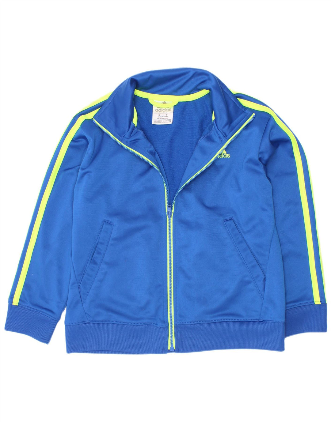 Adidas drenge grafisk træningsdragt topjakke 4-5 år blå polyester