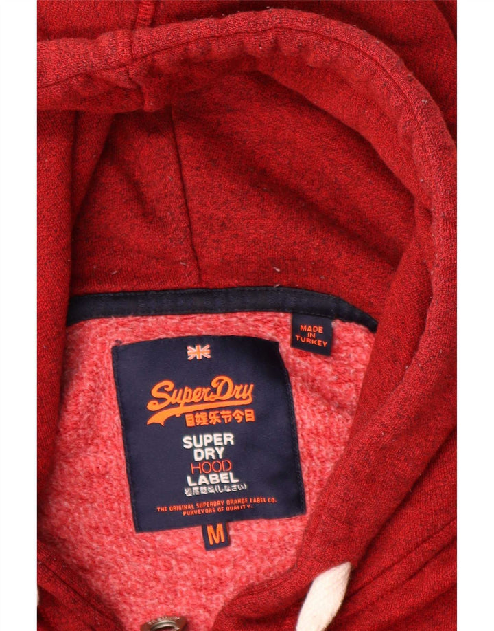Superdry Herre grafisk hættetrøje med lynlås mellemrød bomuld