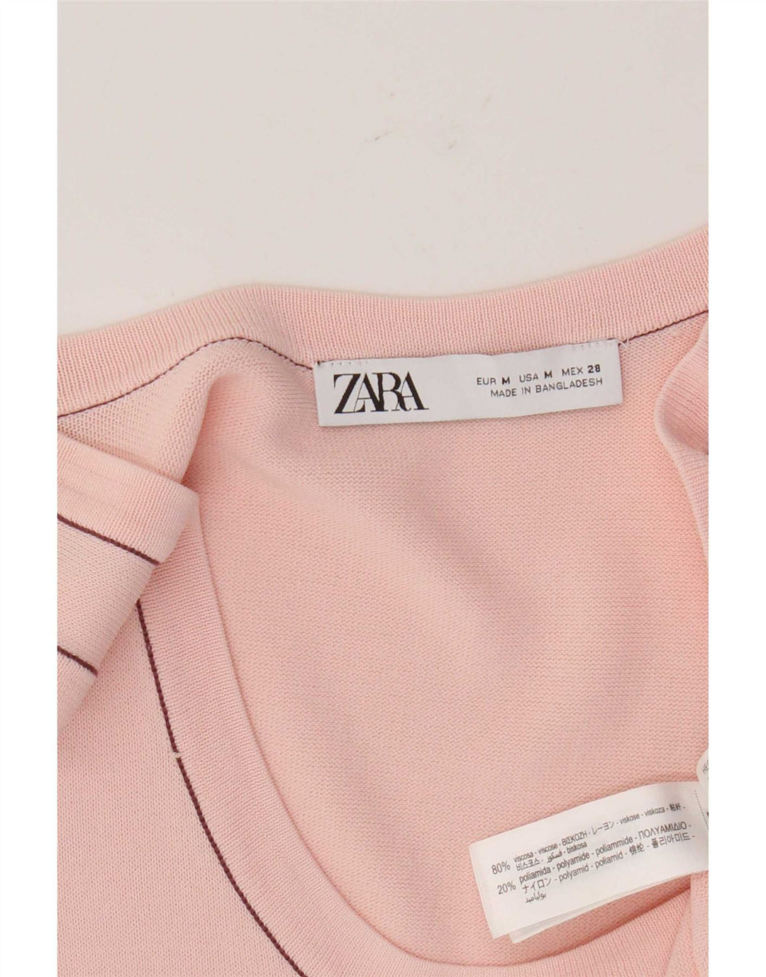 Zara Damevest Top UK 12 Medium Pink Viscose