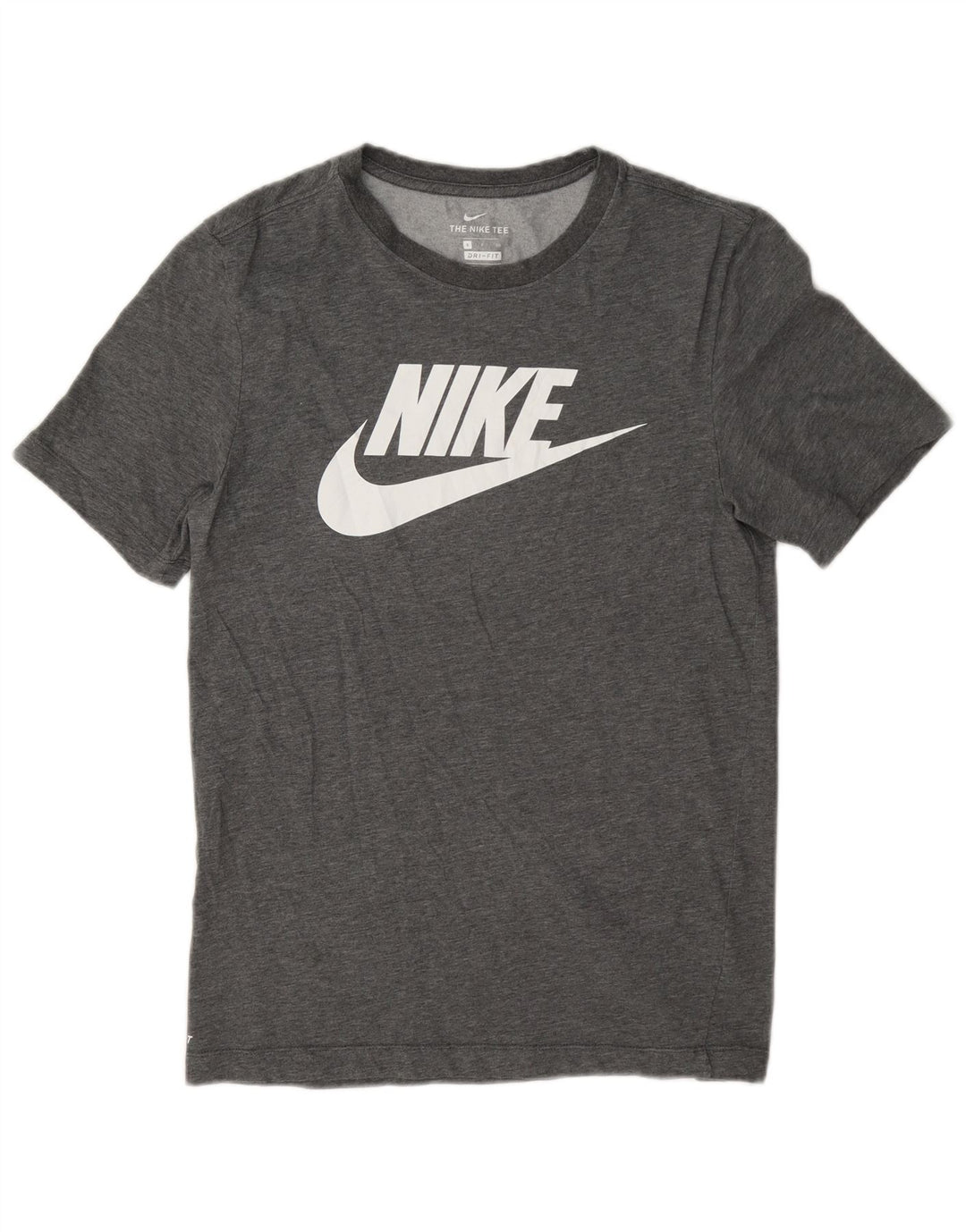 Nike Herre Dri Fit grafisk T-shirt top lille grå bomuld