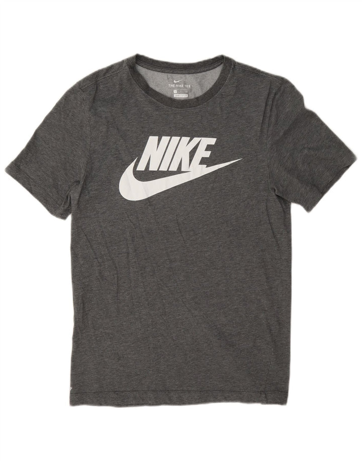 Nike Herre Dri Fit grafisk T-shirt top lille grå bomuld