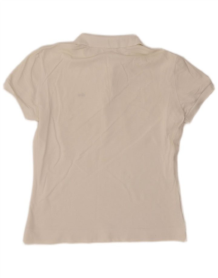 Lacoste Dame Polo Shirt Størrelse 44 Stor Hvid Bomuld