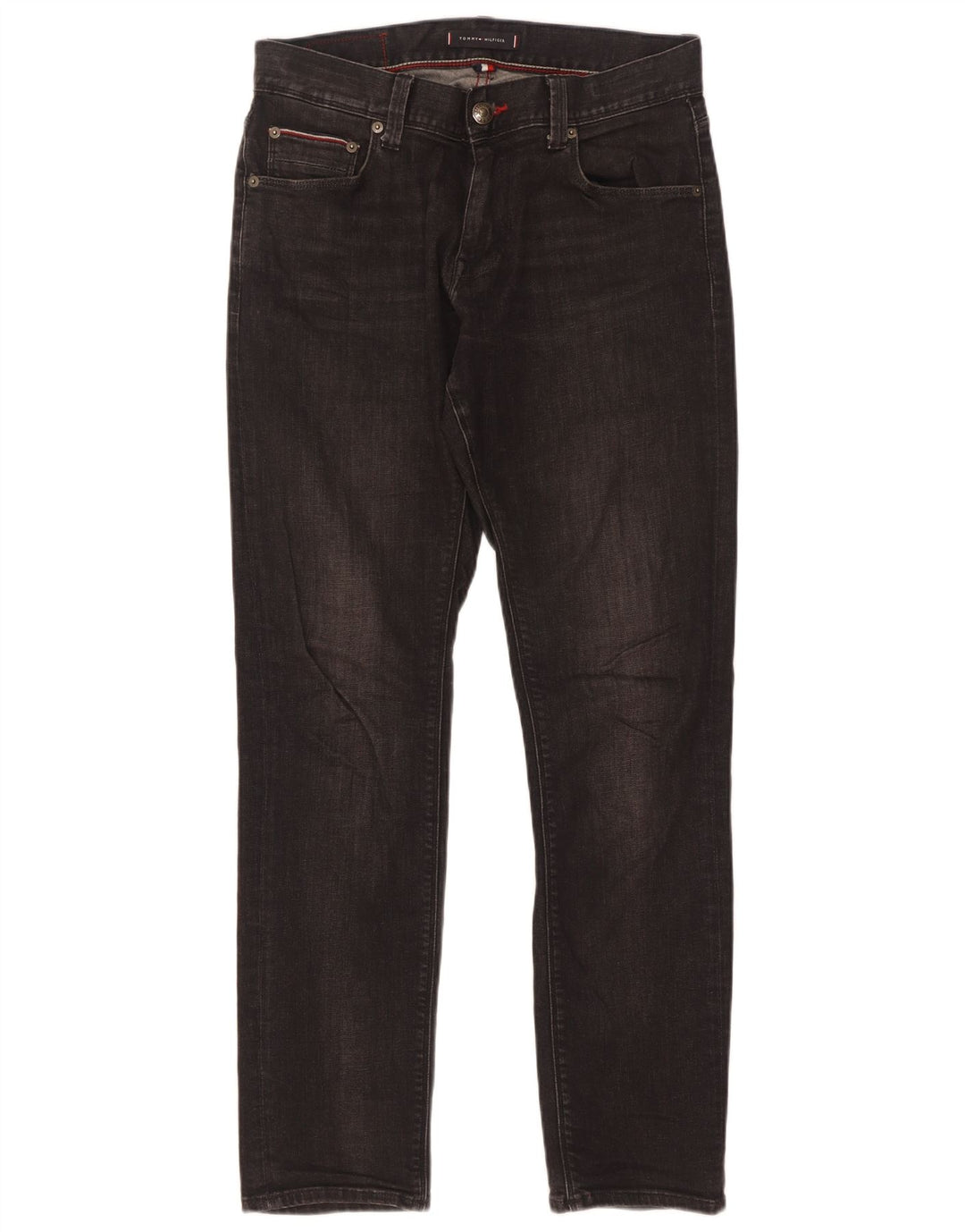 Tommy Hilfiger Herre Slim Jeans W30 L32 Sort Bomuld