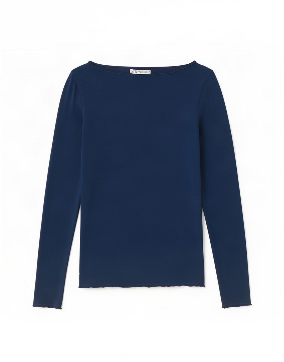 Zara Dame Top Langærmet UK 8 Small Navy Blue