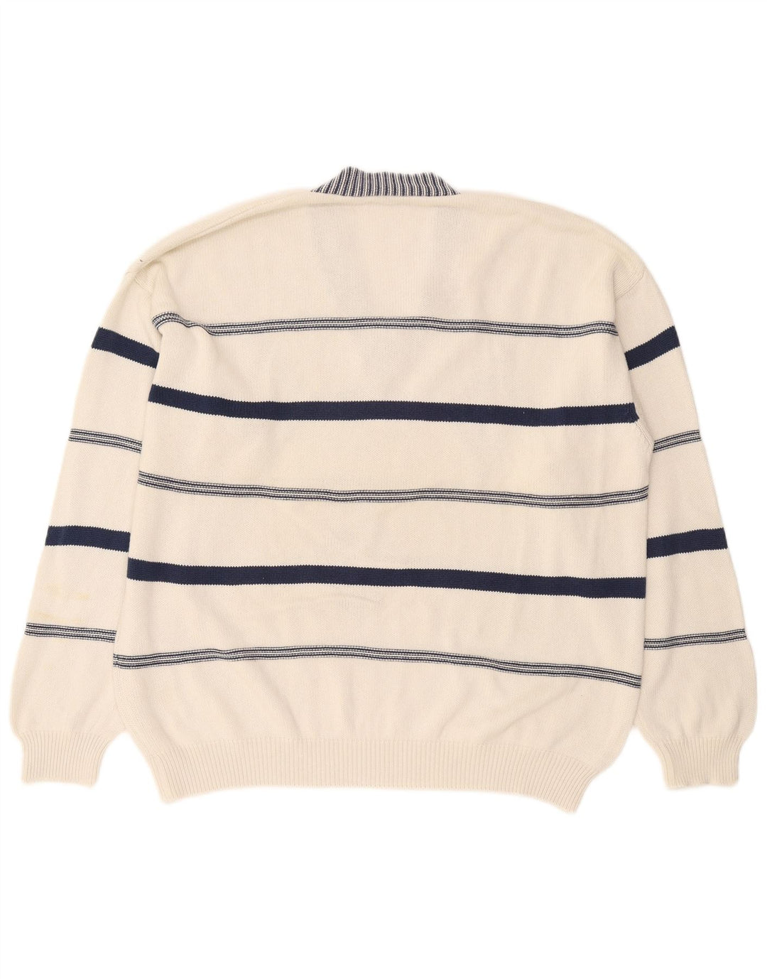 Stefanel Herre V-hals sweater XL Hvid Argyle/Diamant