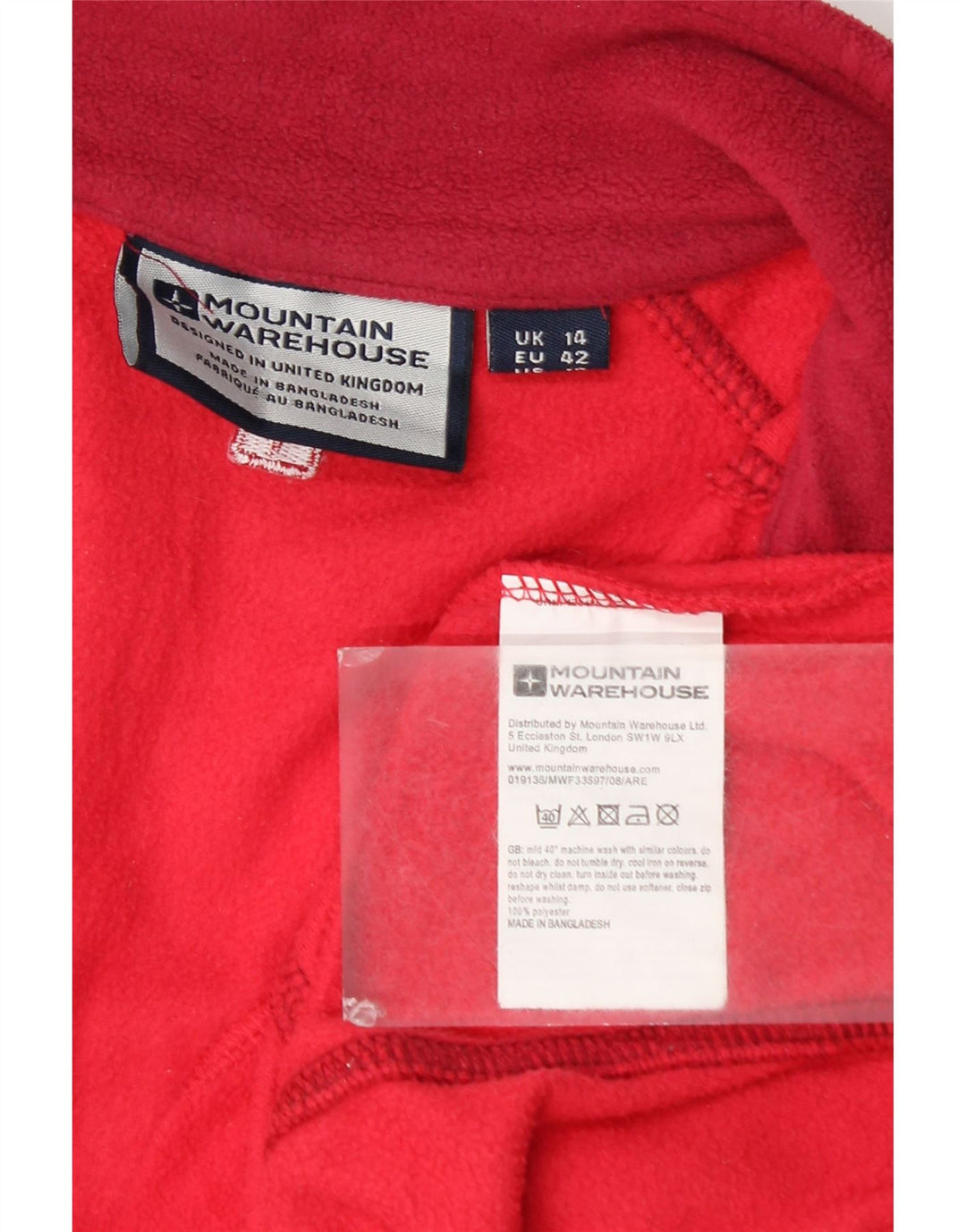 Mountain Warehouse Dame Fleece Jumper med lynlås DK 14 Stor rød polyester