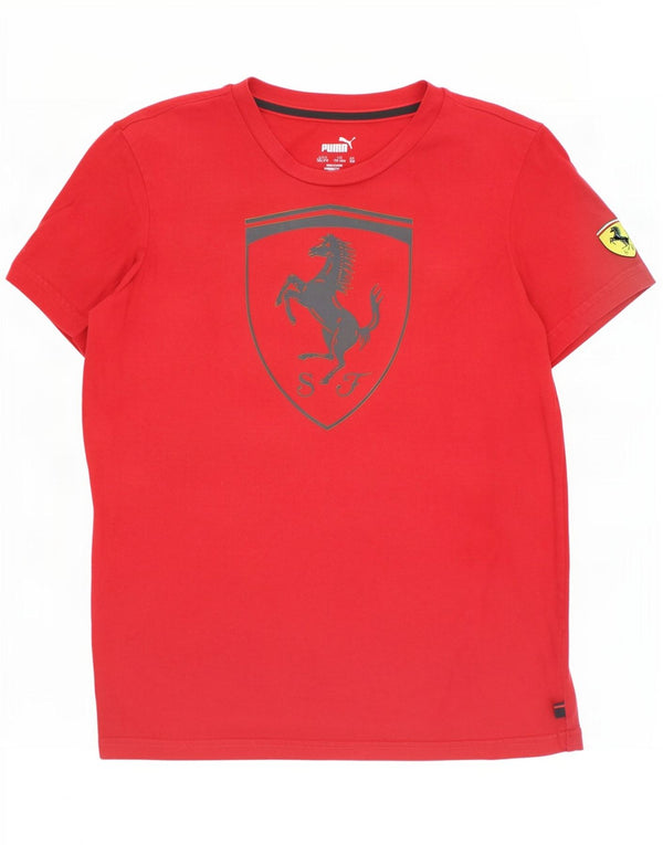 Puma Boys Ferrari Grafisk T-Shirt Top 13-14 År Rød Bomuld