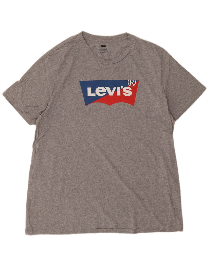 Levi's Herre Grafisk T-Shirt Top 2XL Grå Bomuld
