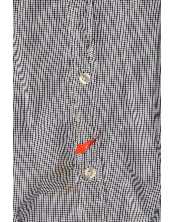 SCOTCH & SODA Herre kortærmet militærskjorte Stor blå Gingham bomuld