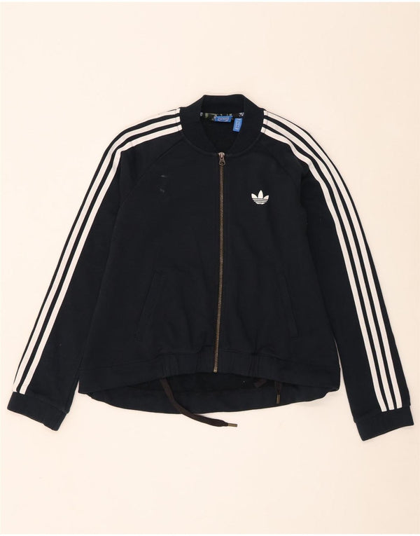 Adidas Dame Grafisk Træningsdragt Top Jacket UK 8 Small Black Bomuld