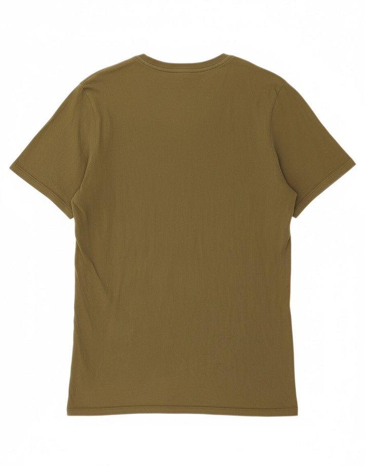 NIKE Mens Athletic Cut T-Shirt Top Medium Khaki Cotton