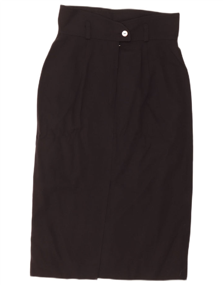 Vintage kvinders højtaljede midi-nederdel W28 Medium Black