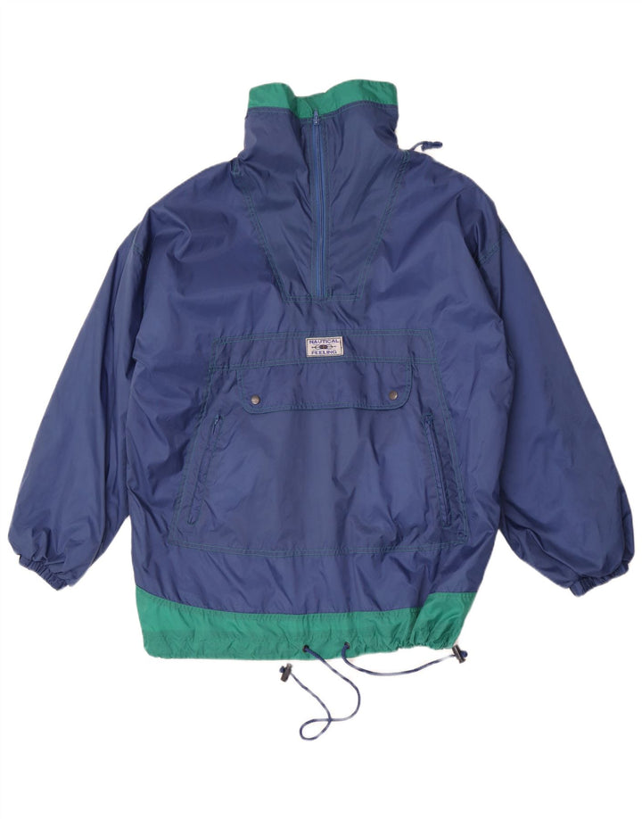 Marcel Clair Herre Loose Fit Regnjakke med hætte EU 46 Small Blue Colourblock
