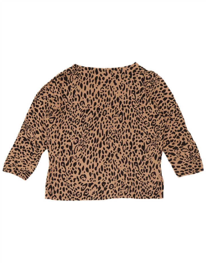Marks & Spencer Dame Crop Crew Neck Jumper Sweater UK 12 Medium Brown