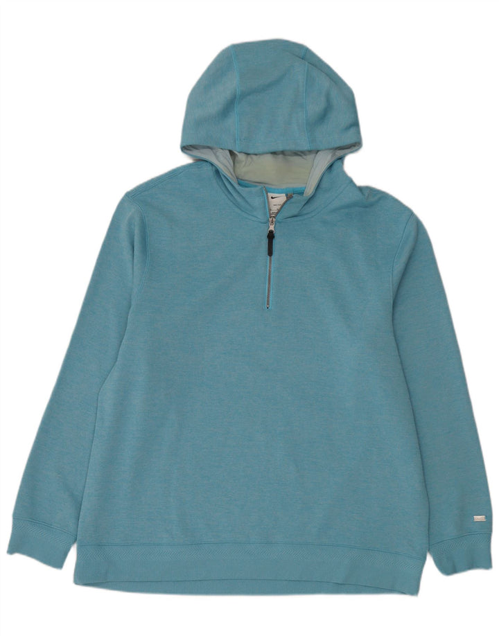 Nike hættetrøje med lynlås til mænd XL blå polyester