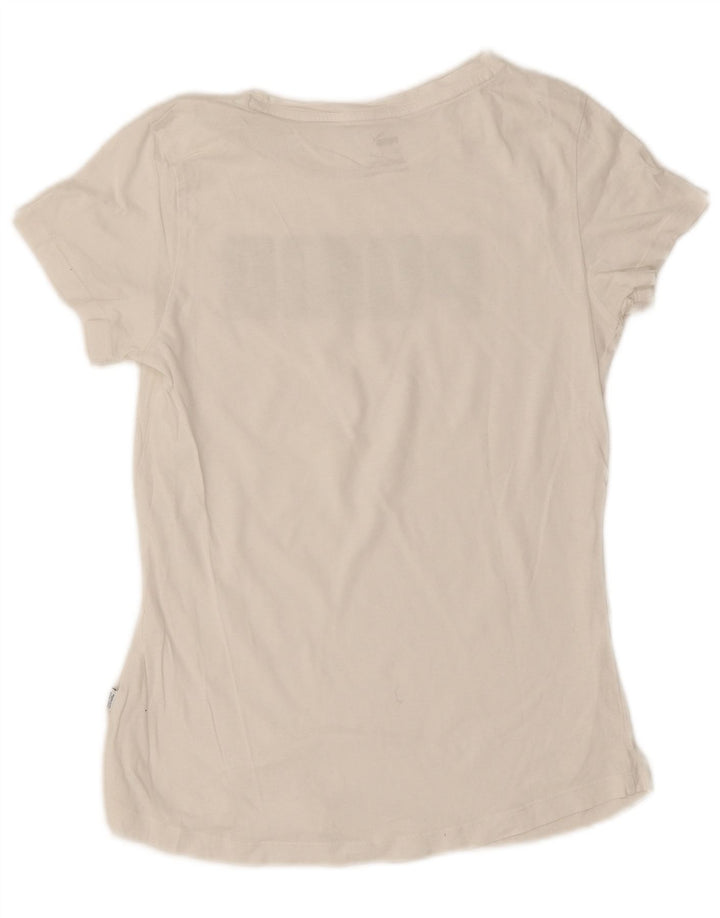 Puma Graphic T-Shirt Top UK 10 Small White