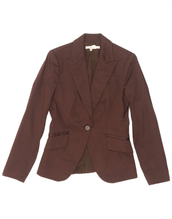 Zara Dame 1 Knap Blazer Jacket UK 10 Small Burgundy