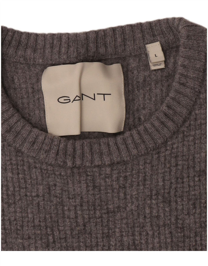 Gant Dame sweater med rund hals DK 16 Stor grå bomuld