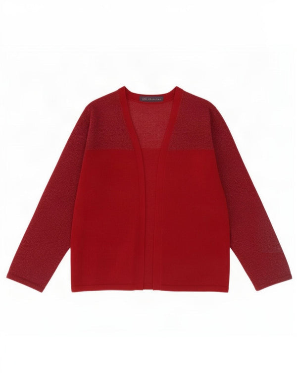 Marks & Spencer Womens Crop Open Cardigan Top UK 14 Large Red Colourblock