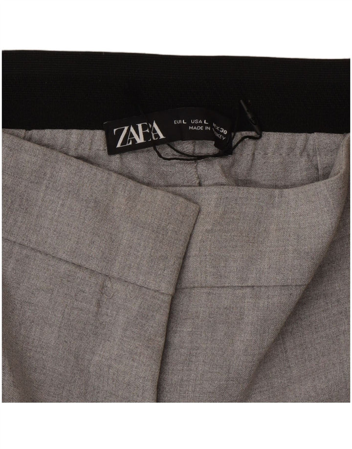 Zara koniske jakkesætbukser til kvinder store W30 L29 grå polyester