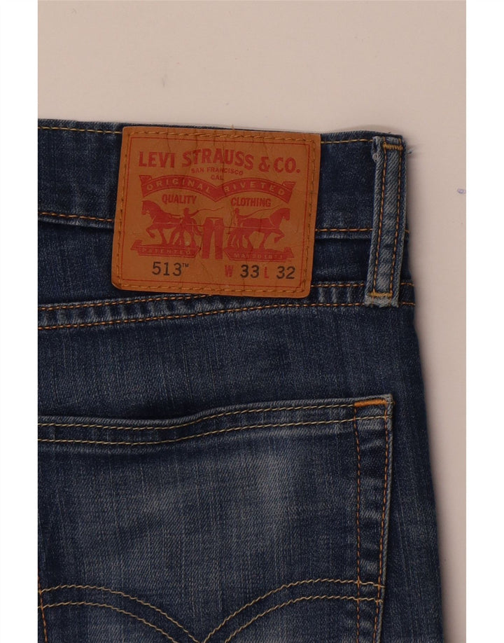 Levi's Herre 513 Slim Straight Jeans W33 L29 Blå