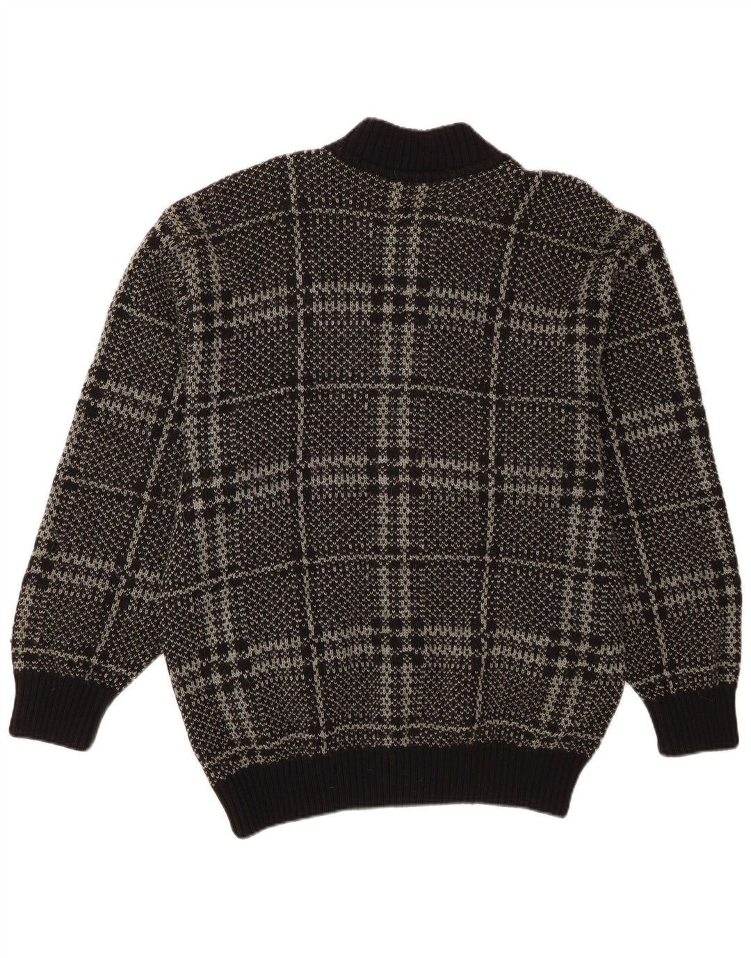 Vintage herre cardigan sweater IT 52 Stor sort ternet uld