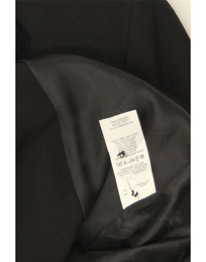 Marks & Spencer Dameoverfrakke UK 16 Large Black New Wool
