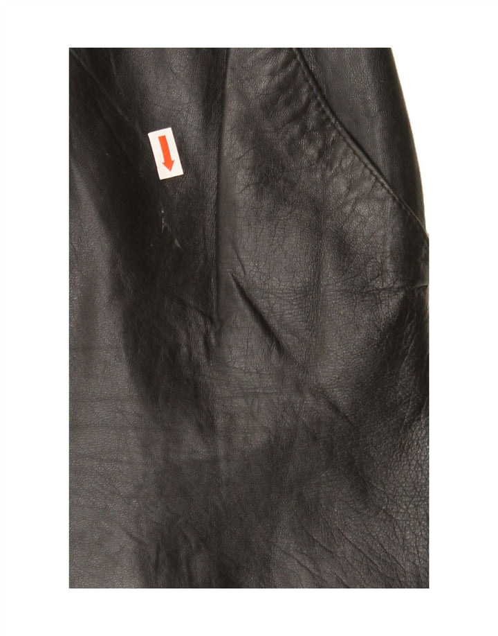 VINTAGE Womens Leather Skirt IT 40 Small W28 Black Vintage Vintage and Second-Hand Vintage from Messina Hembry 