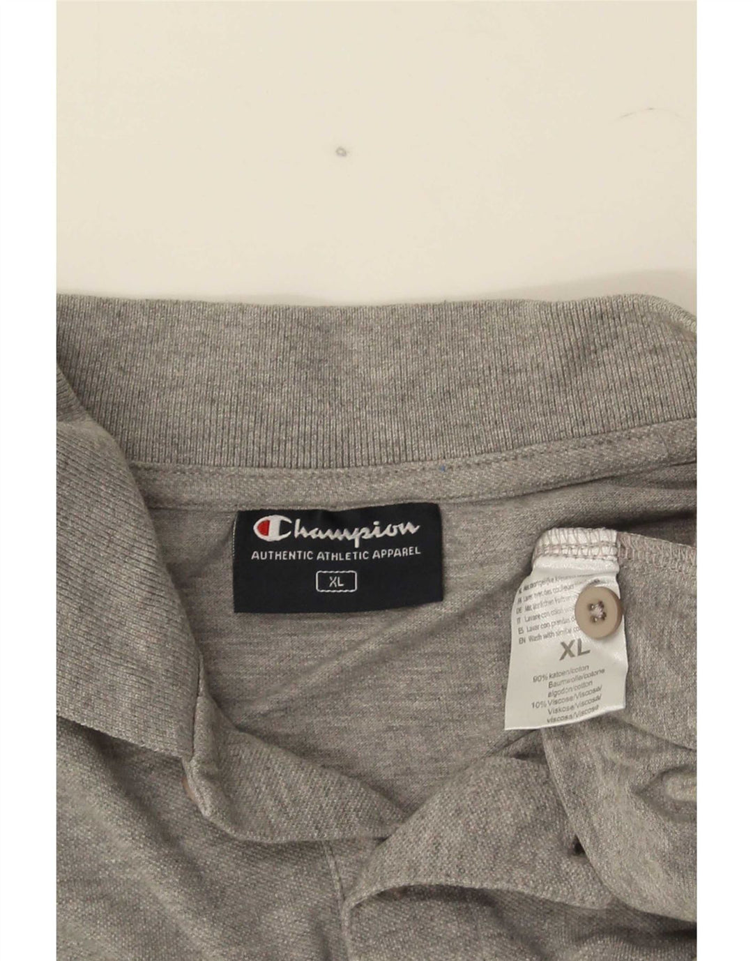 Champion herre poloshirt XL grå bomuld