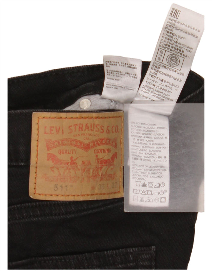 Levi's Herre 511 Slim Jeans W36 L32 Sort Bomuld