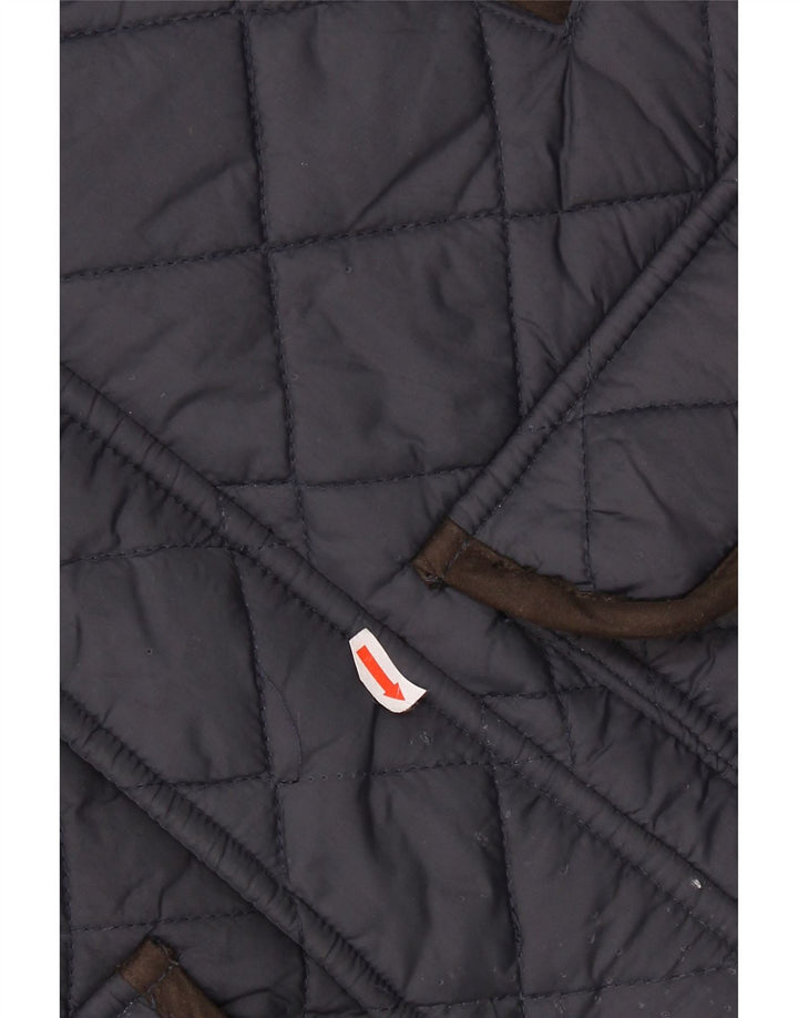 CREW CLOTHING Mens Quilted Jacket UK 38 Medium Navy Blue Nylon