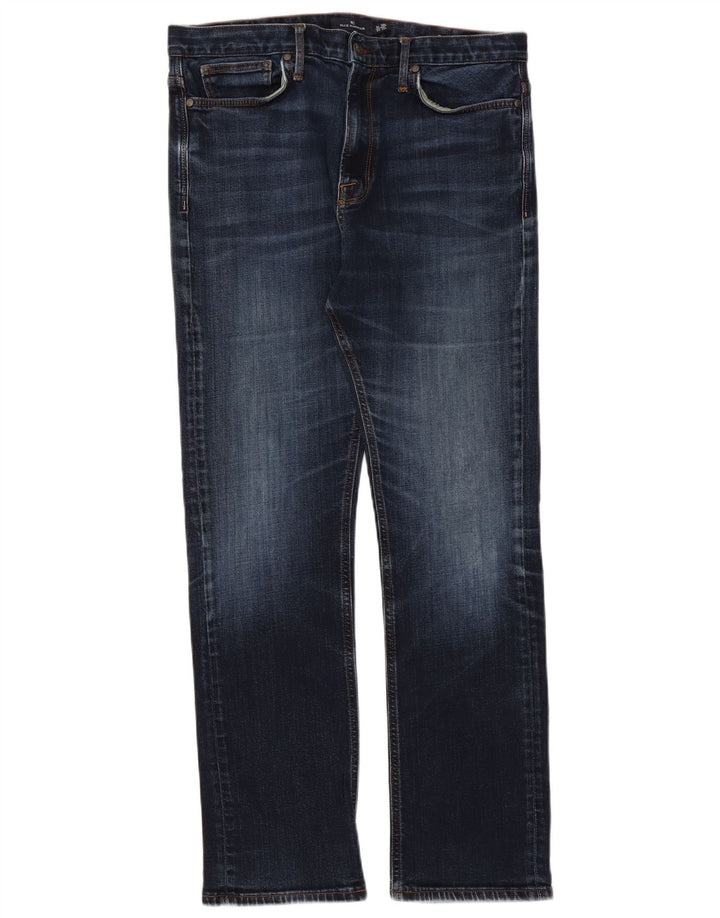 Marks & Spencer Dame Blue Harbor Straight Jeans W36 L31 Marineblå Bomuld