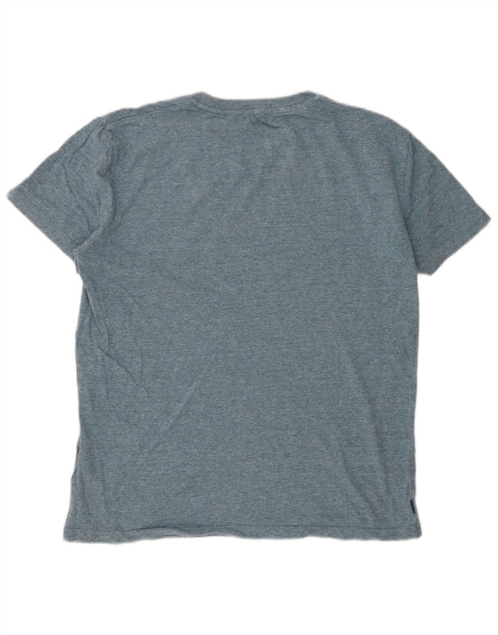SUPERDRY Herre T-shirt Top Medium Blue Flecked Bomuld