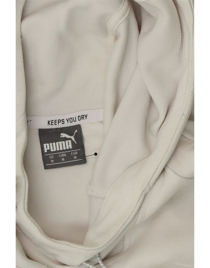 PUMA Mens Hoodie Jumper Medium White Vintage Puma and Second-Hand Puma from Messina Hembry 
