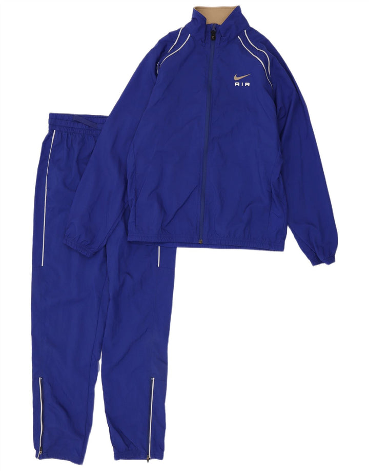 NIKE Boys Graphic Full Tracksuit 13-14 Years XL Blue Nylon