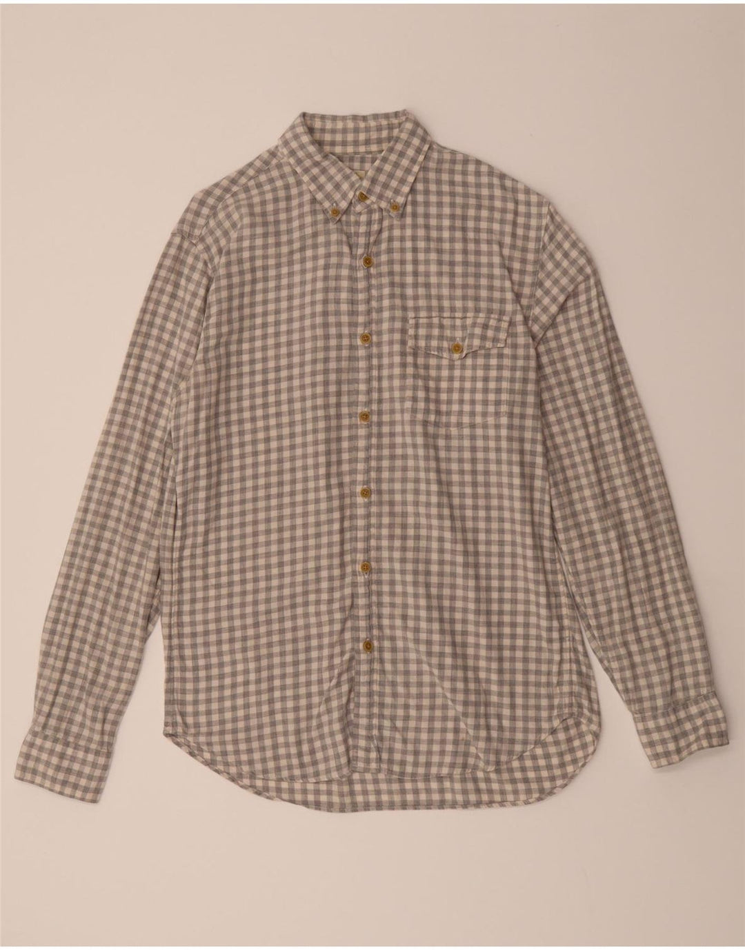 J. CREW Mens Shirt Small Grey Check Cotton Vintage J. Crew and Second-Hand J. Crew from Messina Hembry 